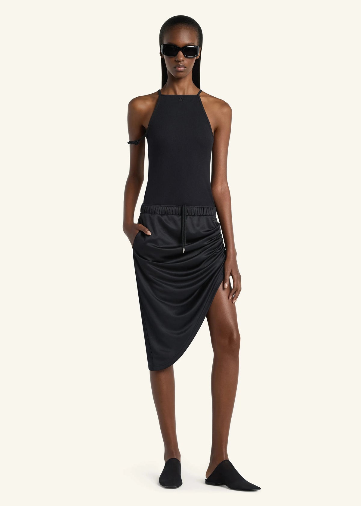 Courreges // Buckle 90's Rib Tank Top / Black Womens Courreges 