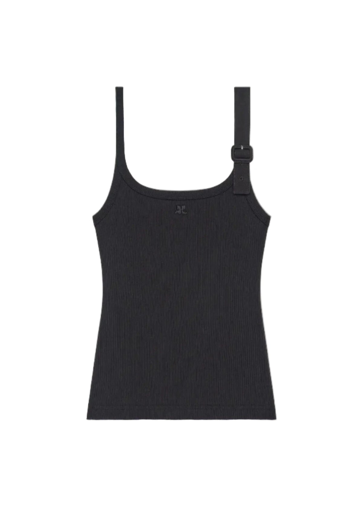 Courreges // Buckle 90's Rib Tank Top / Black Womens Courreges 