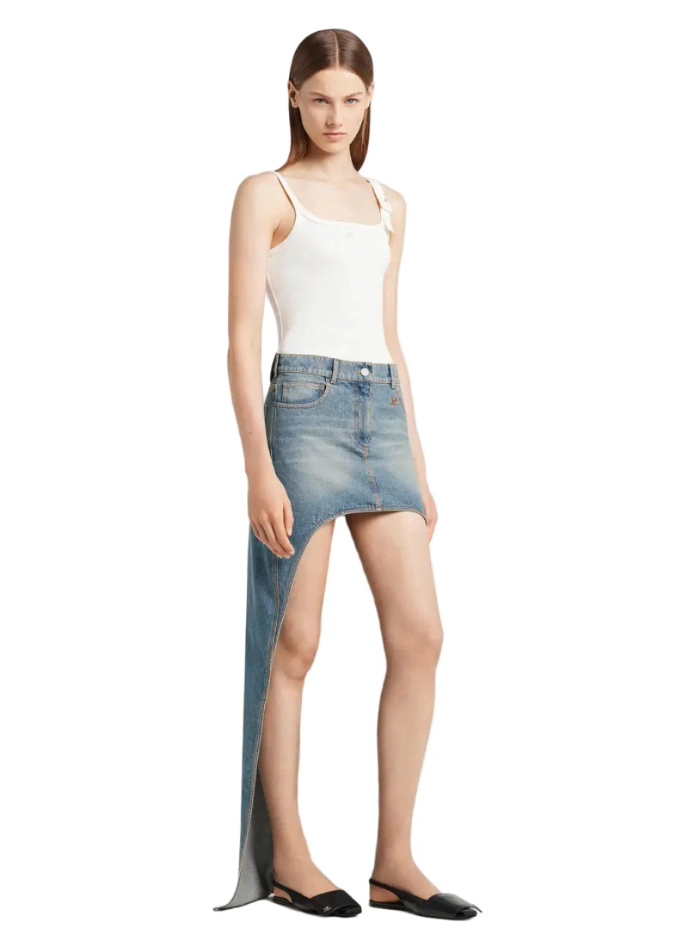 Courreges // Buckle 90's Rib Tank Top / Heritage White Womens Courreges 