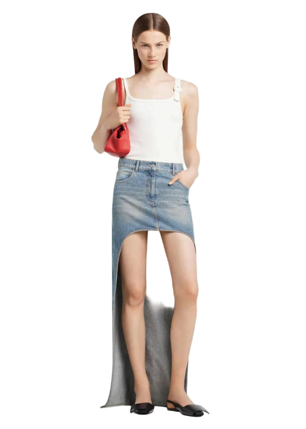 Courreges // Buckle 90's Rib Tank Top / Heritage White Womens Courreges 