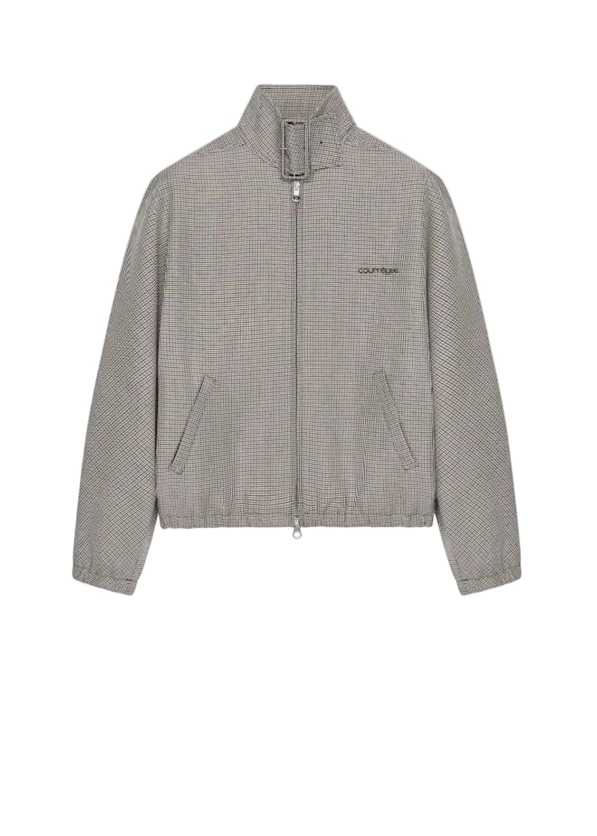 Courreges // Buckle Houndstooth Bomber Jacket / Natural Red & Black Womens Courreges 