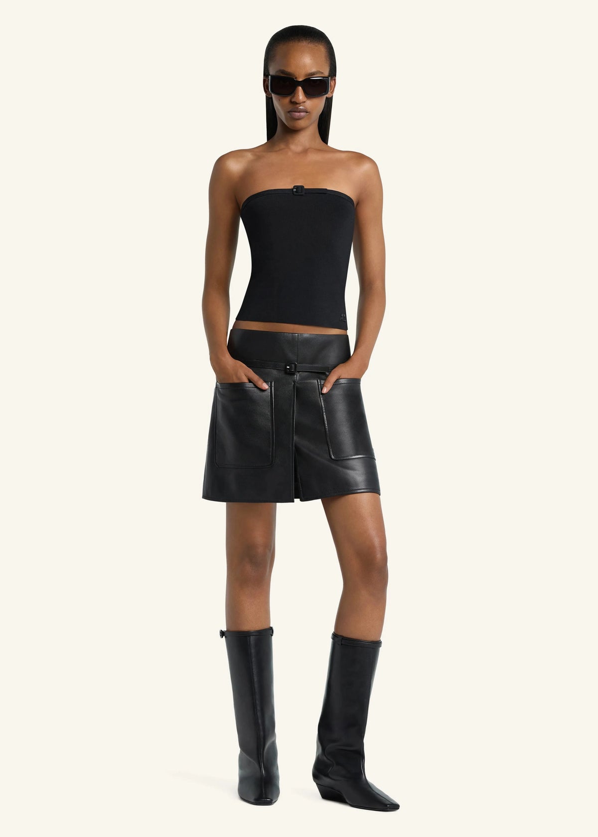 Courreges // Buckle Knit Bustier Top / Black Womens Courreges 