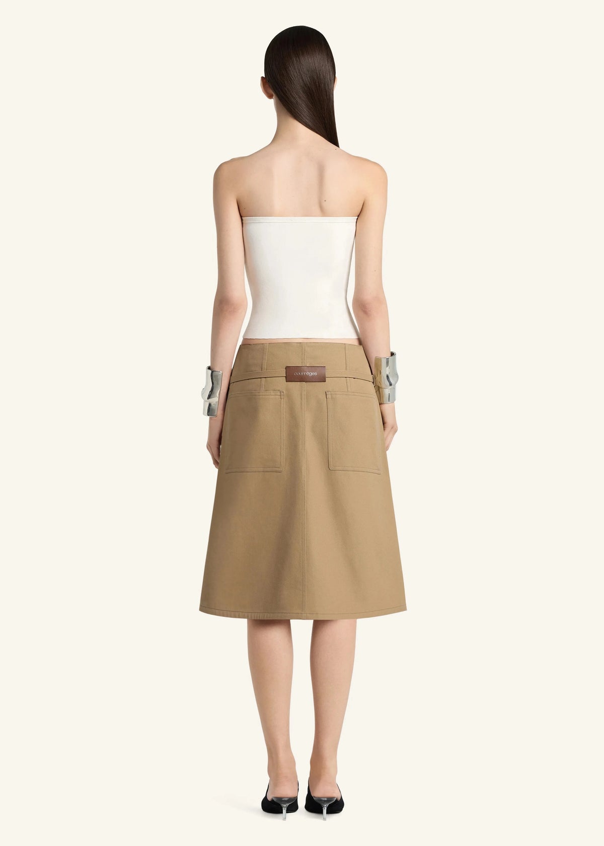 Courreges // Buckle Knit Bustier Top / Natural Womens Courreges 