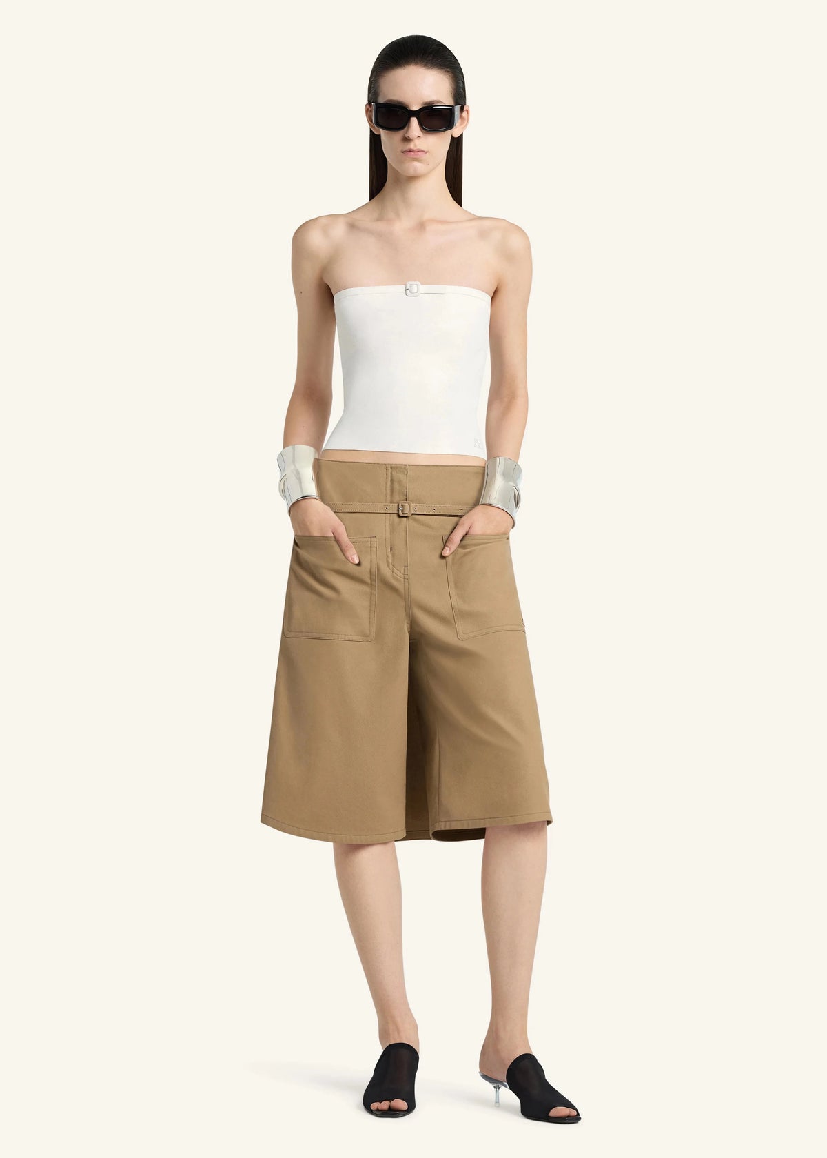 Courreges // Buckle Knit Bustier Top / Natural Womens Courreges 