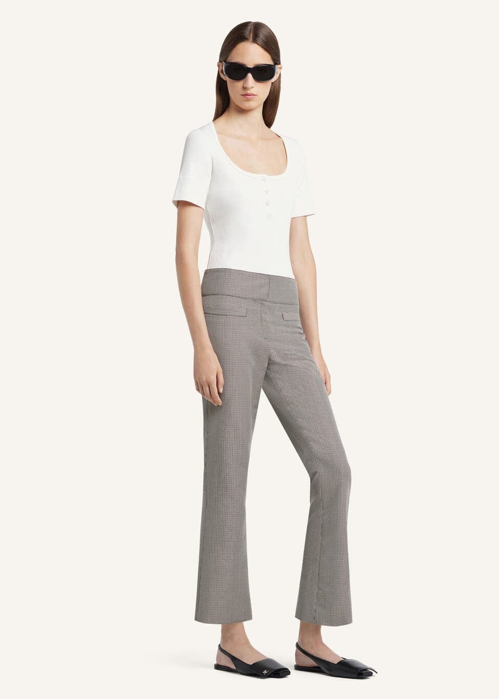 Courreges // Buttoned 90's Rib Top / Heritage White Womens Courreges 