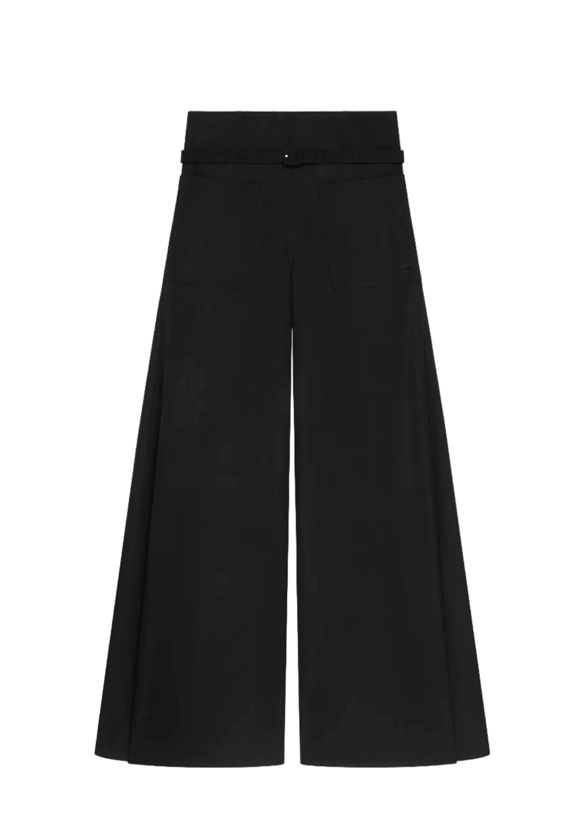 Courreges // Cotton Canvas Palazzo Pant / Black Womens Courreges 