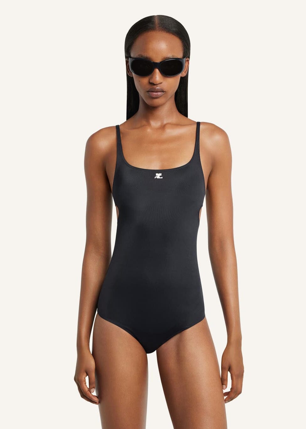 Courreges // Cut Out 1-Piece Swimsuit / Black Womens Courreges 