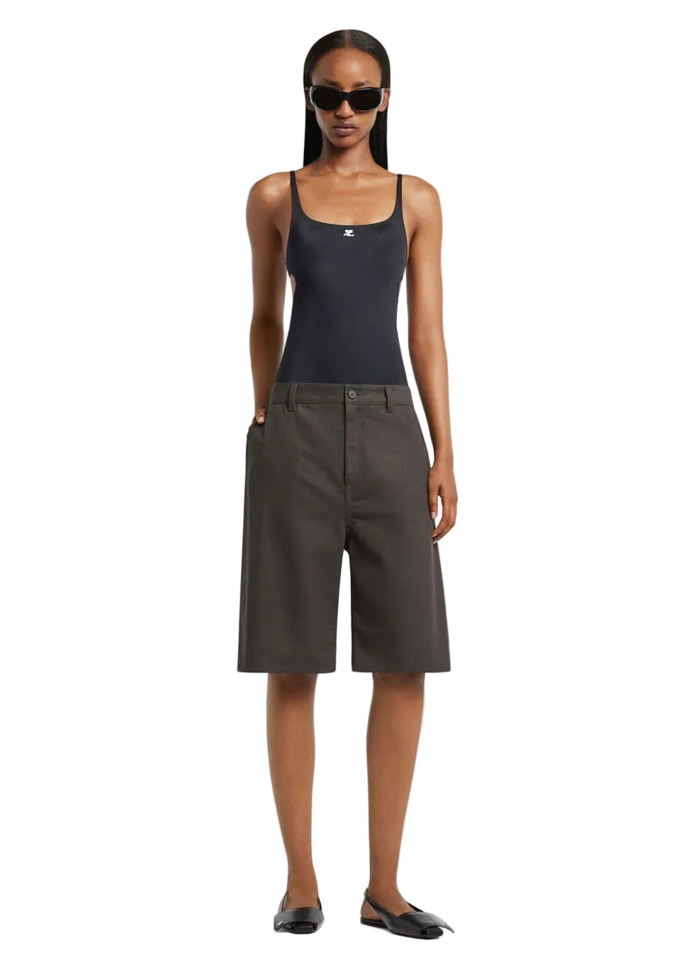 Courreges // Cut Out 1-Piece Swimsuit / Black Womens Courreges 
