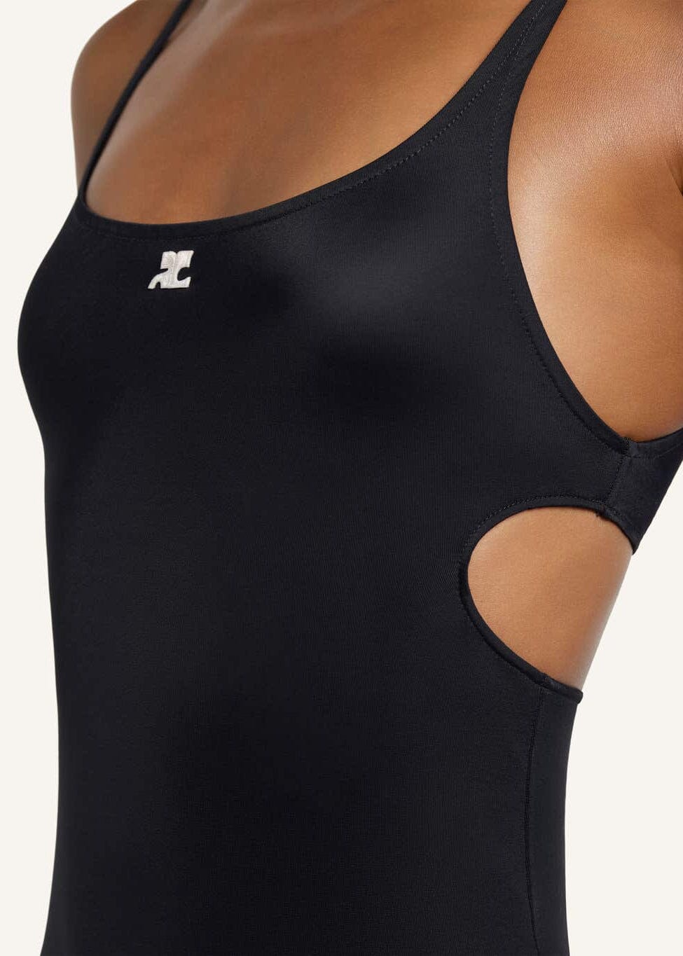 Courreges // Cut Out 1-Piece Swimsuit / Black Womens Courreges 
