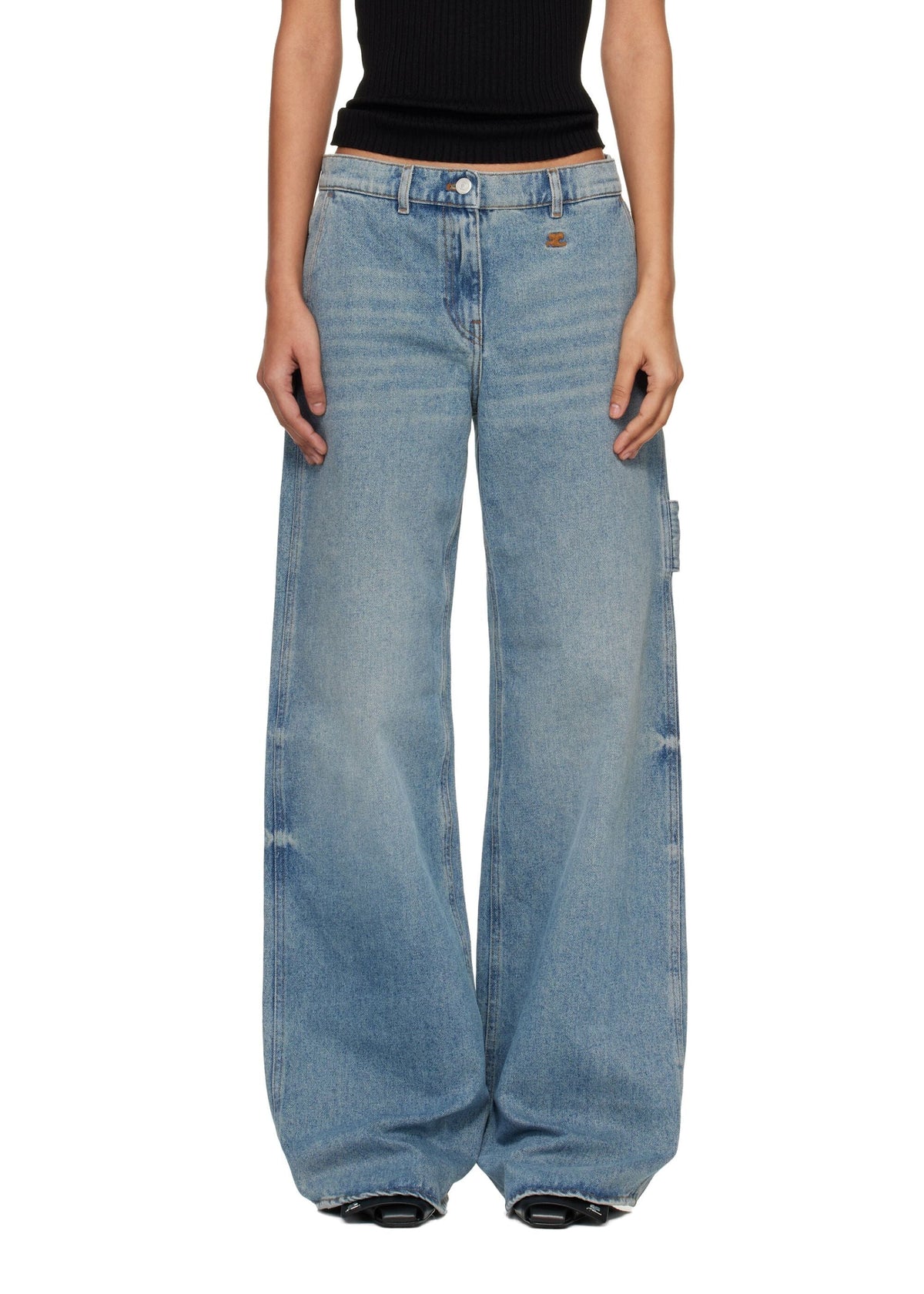 Courreges // Hammer Denim Baggy Pants / Denim Bleu Delave Womens Courreges 