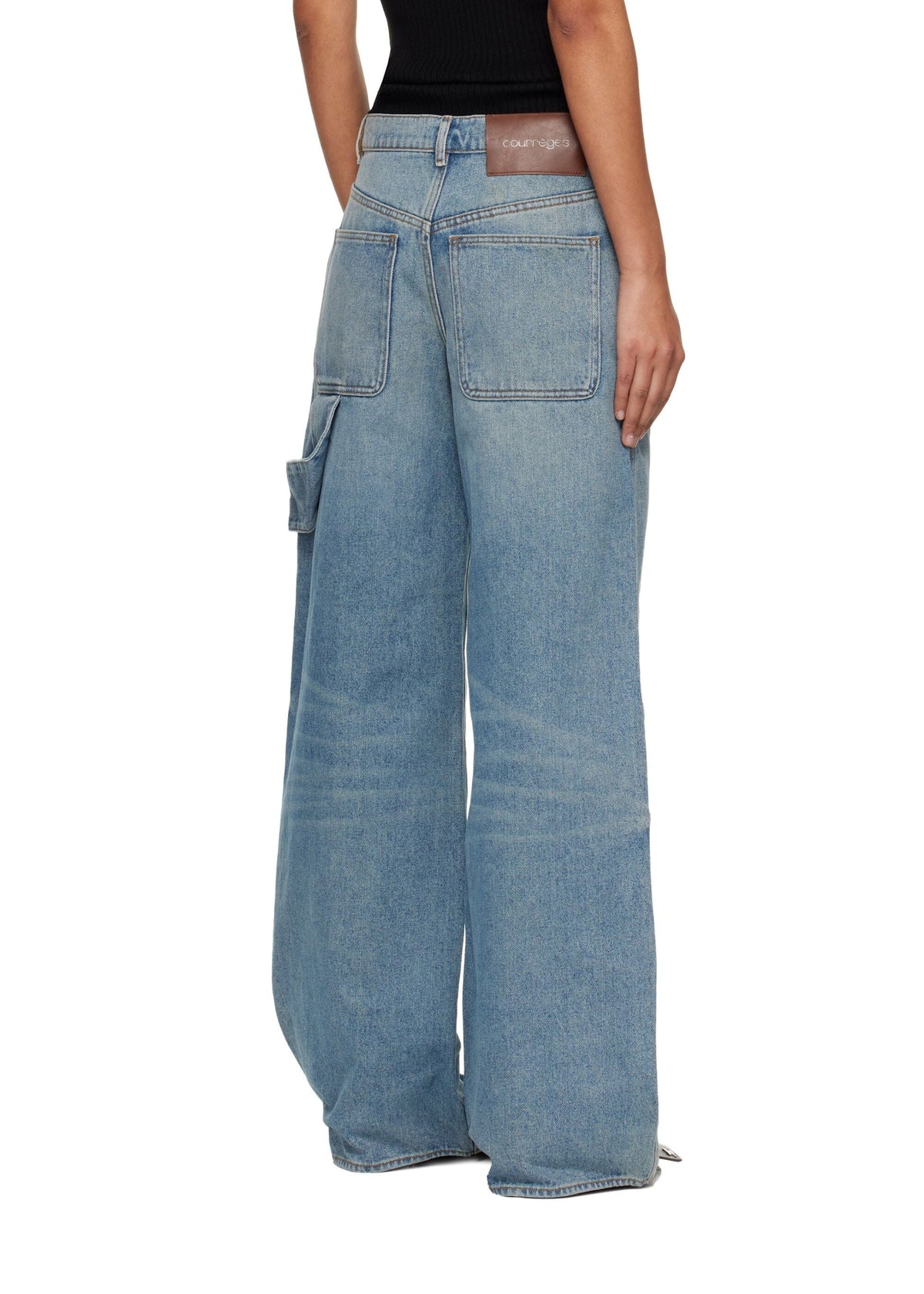 Courreges // Hammer Denim Baggy Pants / Denim Bleu Delave Womens Courreges 