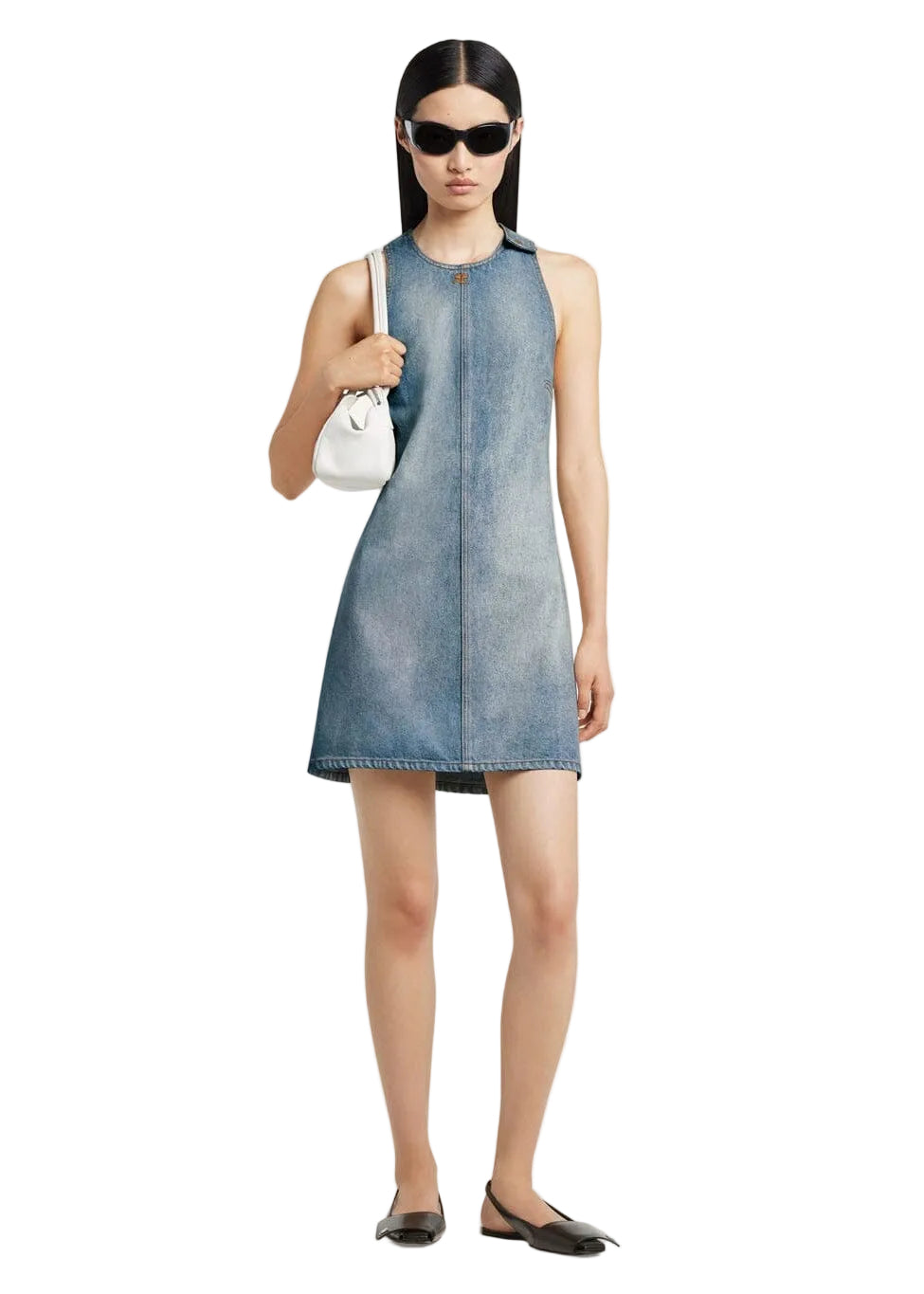 Courreges // Heritage Denim A-Line Dress / Denim Bleu Delave Womens Courreges 
