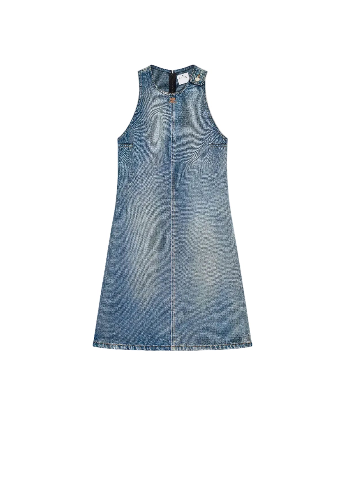 Courreges // Heritage Denim A-Line Dress / Denim Bleu Delave Womens Courreges 