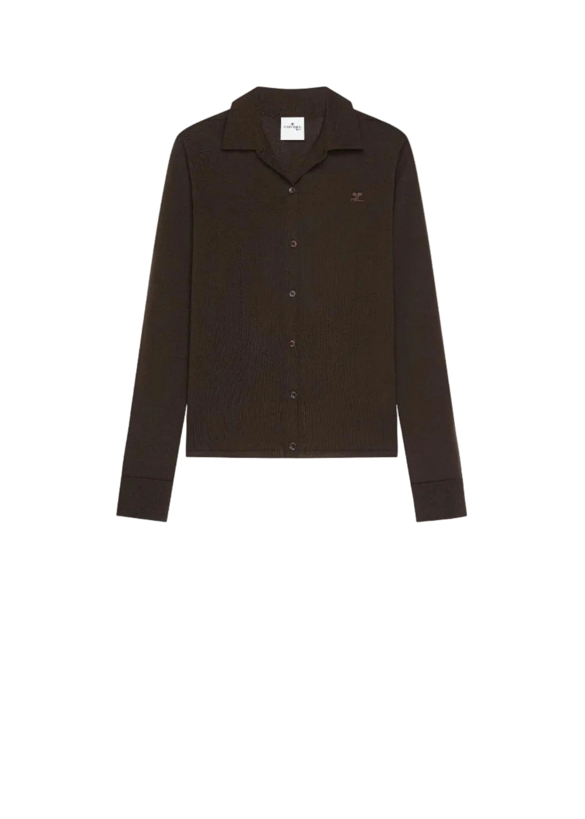 Courreges // Merino Cardigan Polo / Chocolate Womens Courreges 