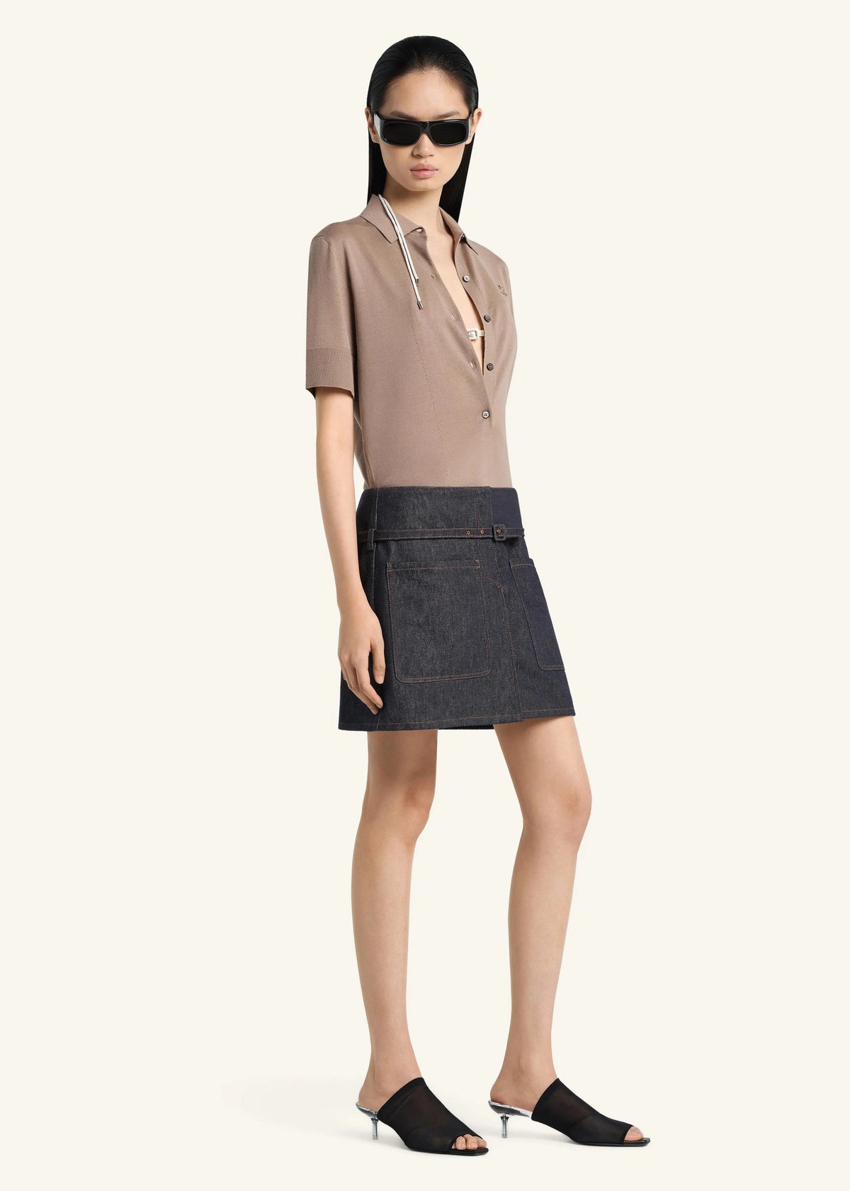 Courreges // Merino Polo / Sandy Brown Womens Courreges 
