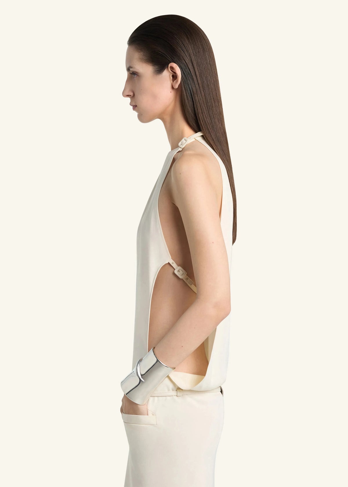 Courreges // Mini Dress Belted Cut Out / Heritage White Womens Courreges 