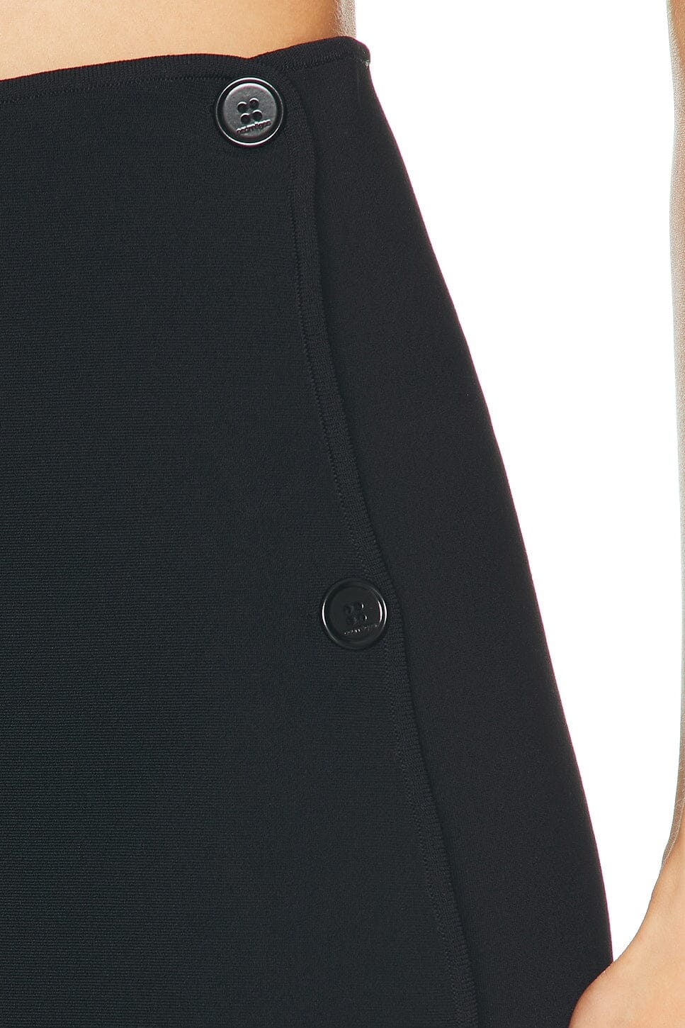 Courreges // Oblique Buttoned Knit Mini Skort / Black Womens Courreges 