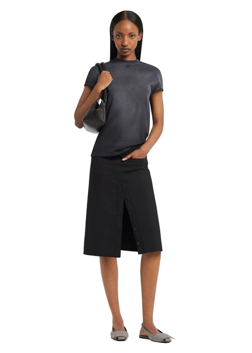 Courreges // Oversized Solarized T-Shirt / Black Womens Courreges 