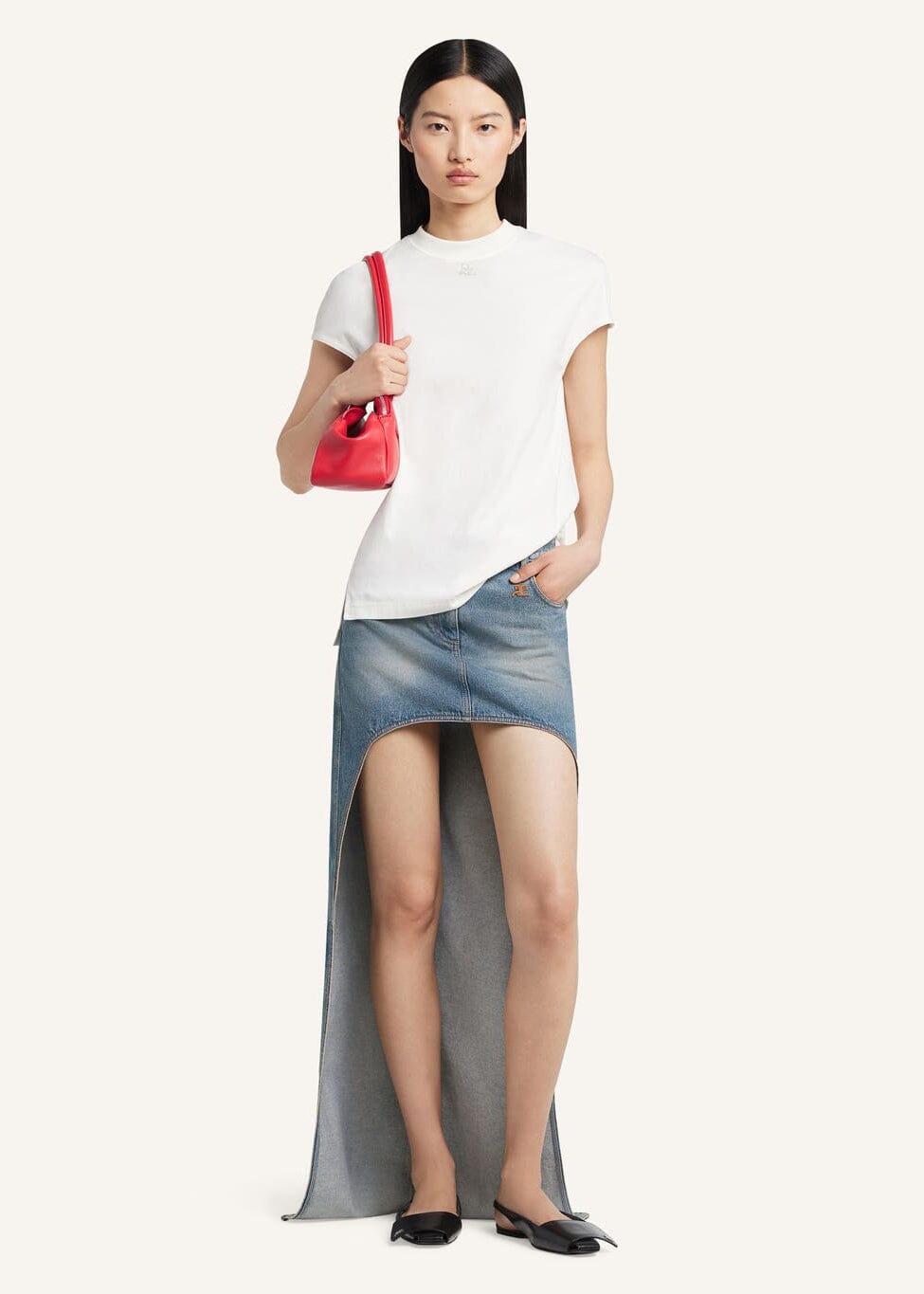 Courreges // Oversized T-Shirt / Heritage White Womens Courreges 