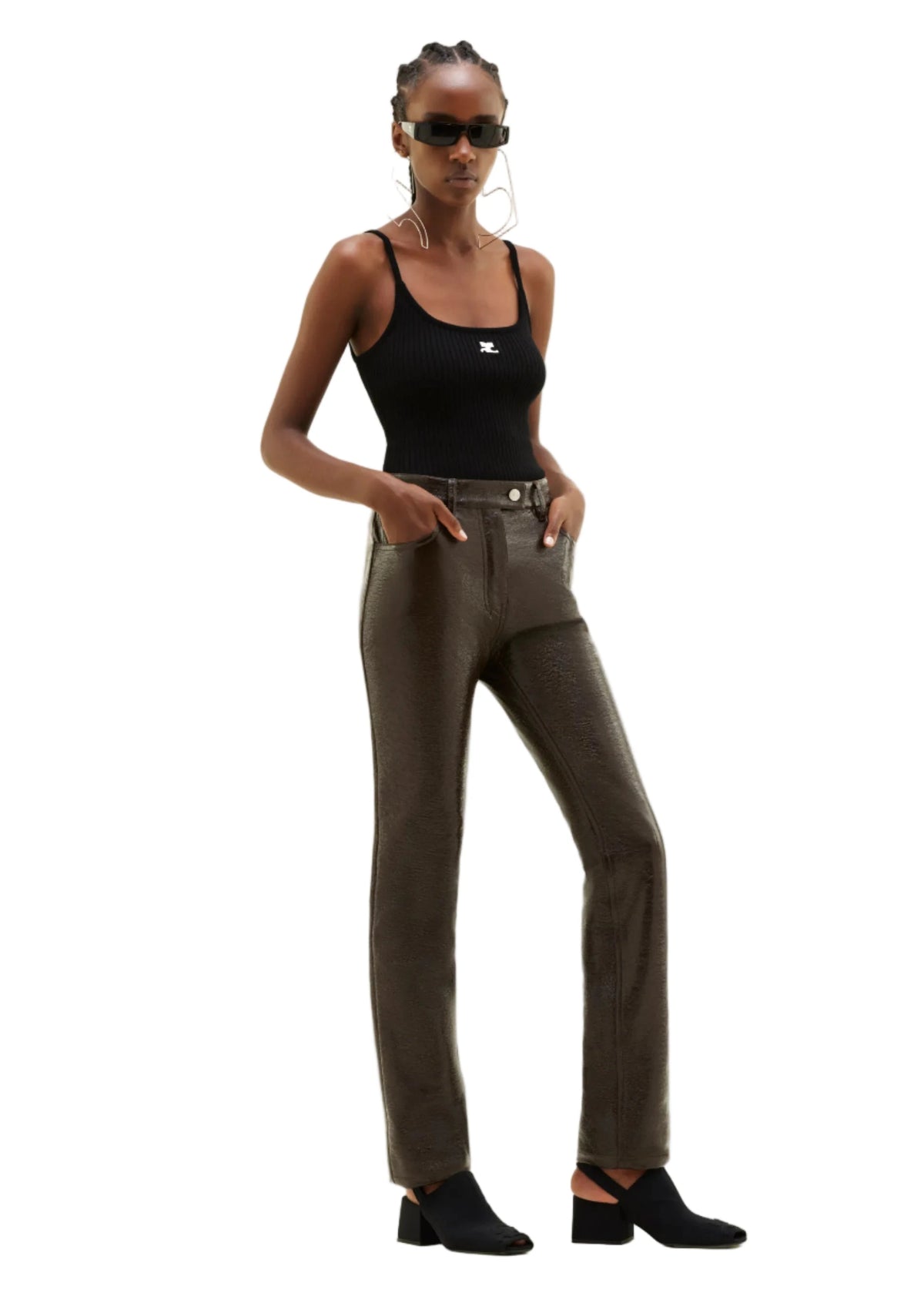 Courreges // Reedition Knit Tank Top / Black Womens Courreges 