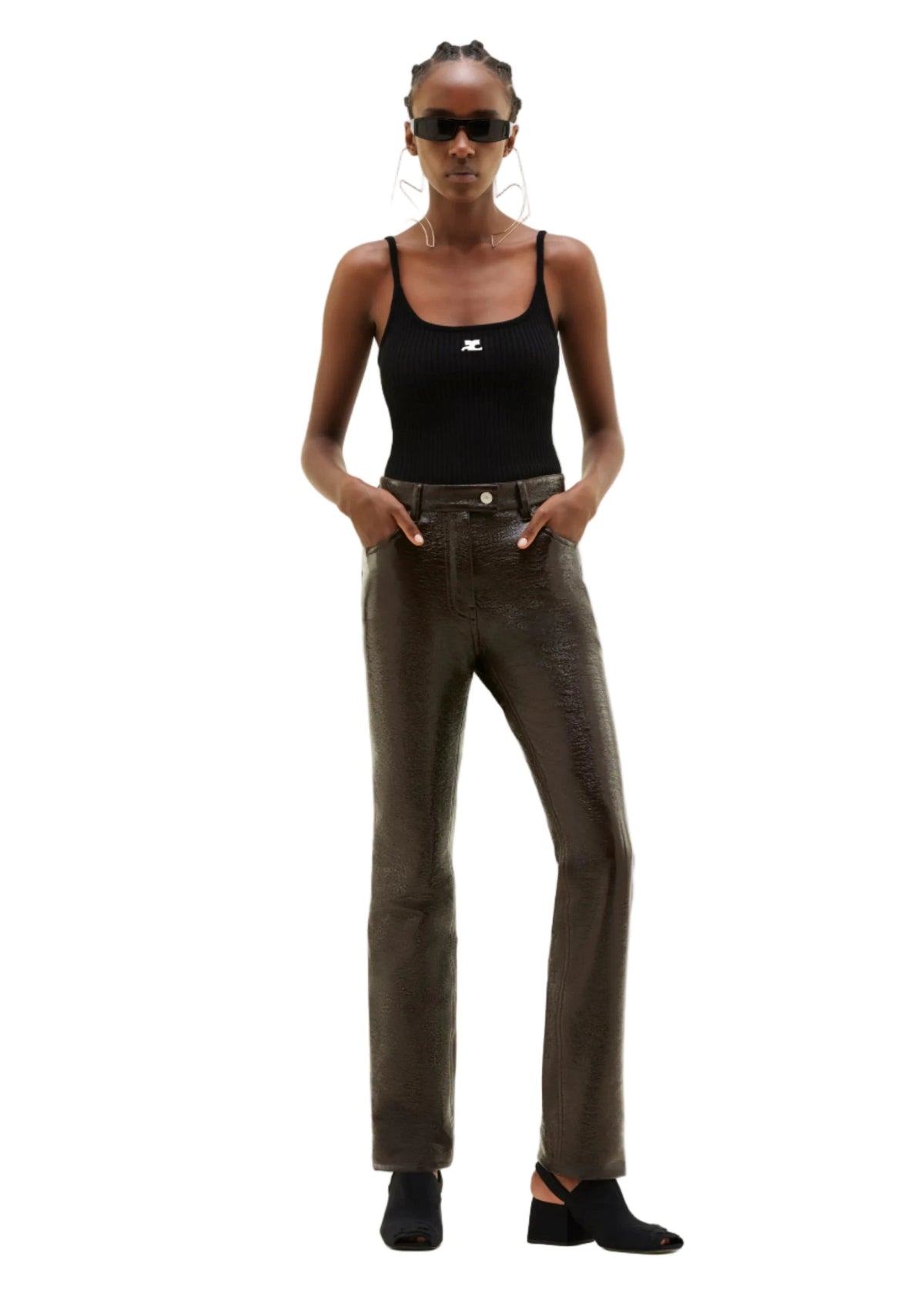 Courreges // Reedition Knit Tank Top / Black Womens Courreges 