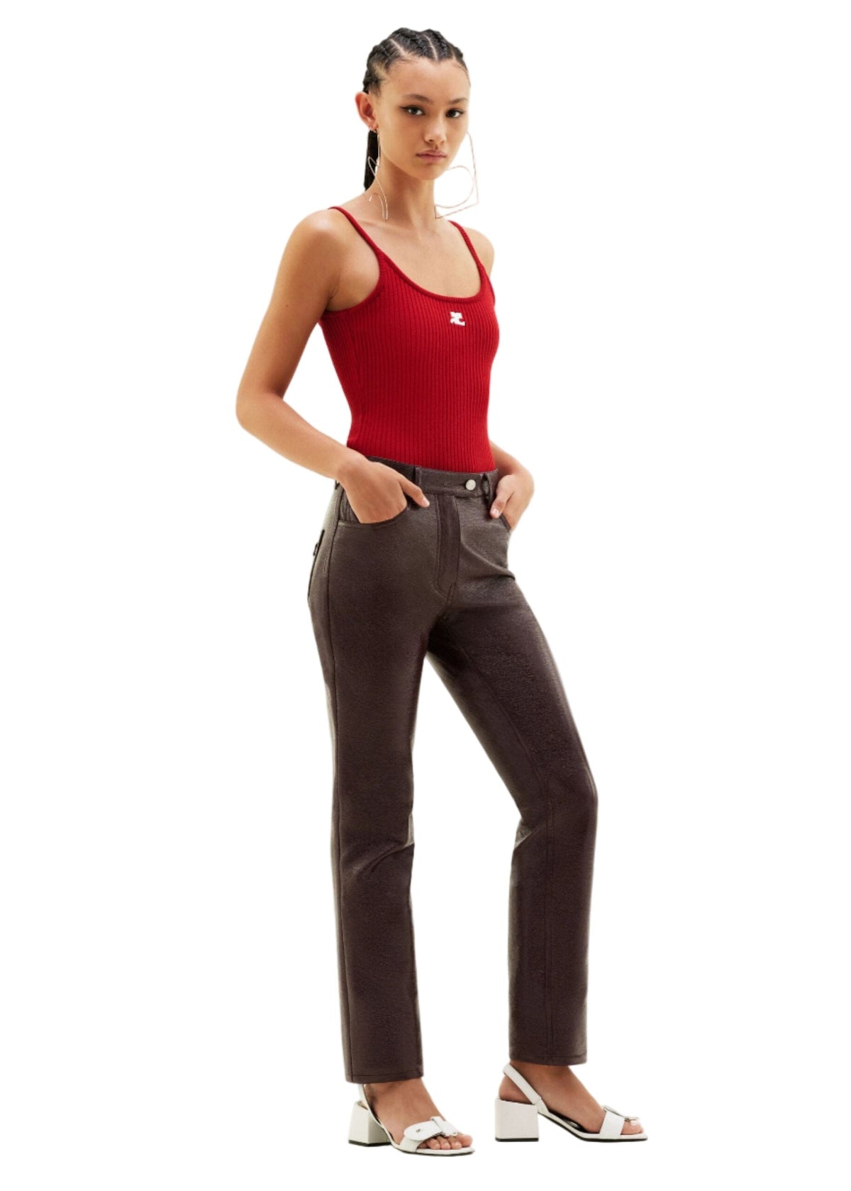 Courreges // Reedition Knit Tank Top / Red Womens Courreges 