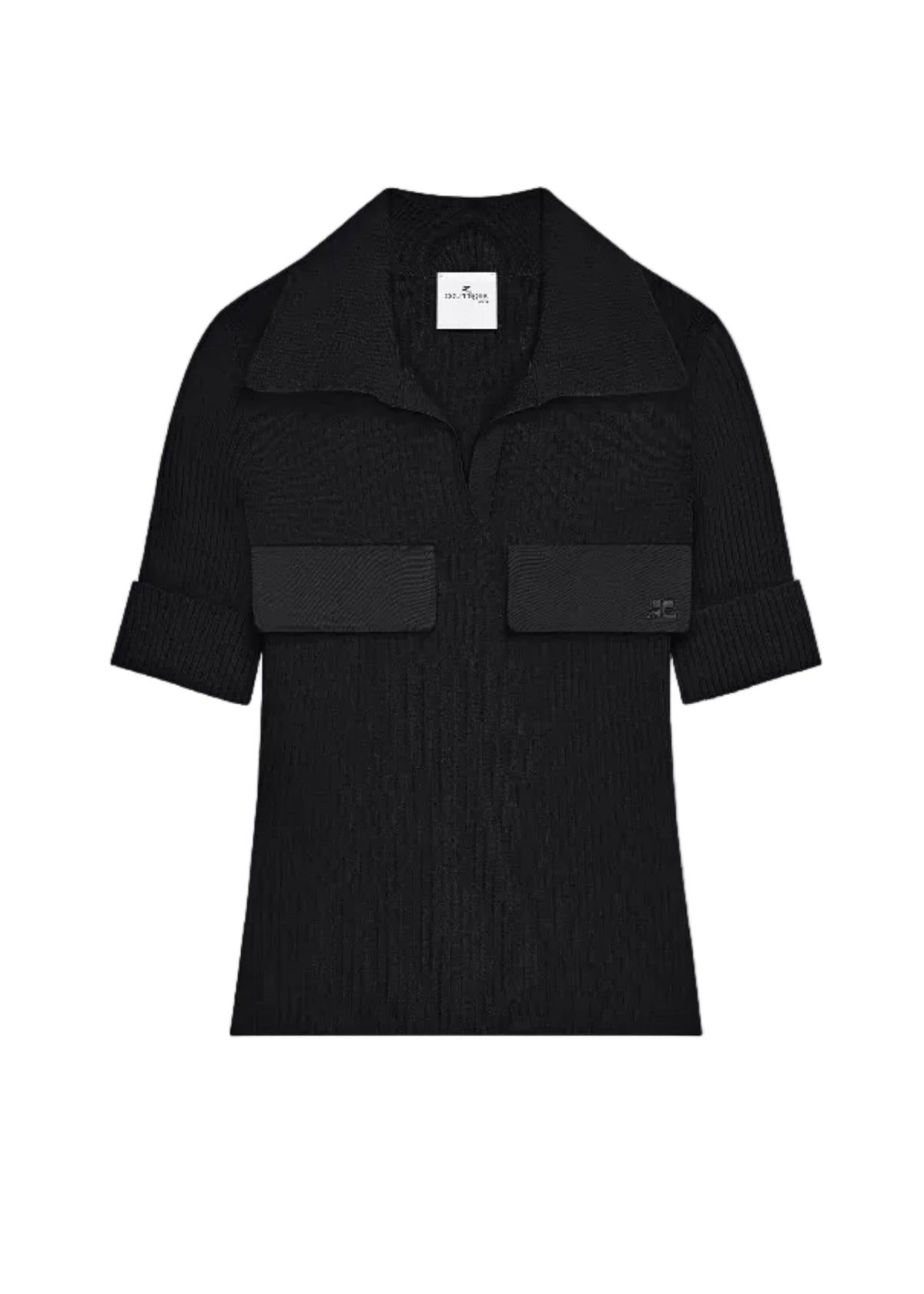 Courreges // Ribbed Polo / Black Womens Courreges 