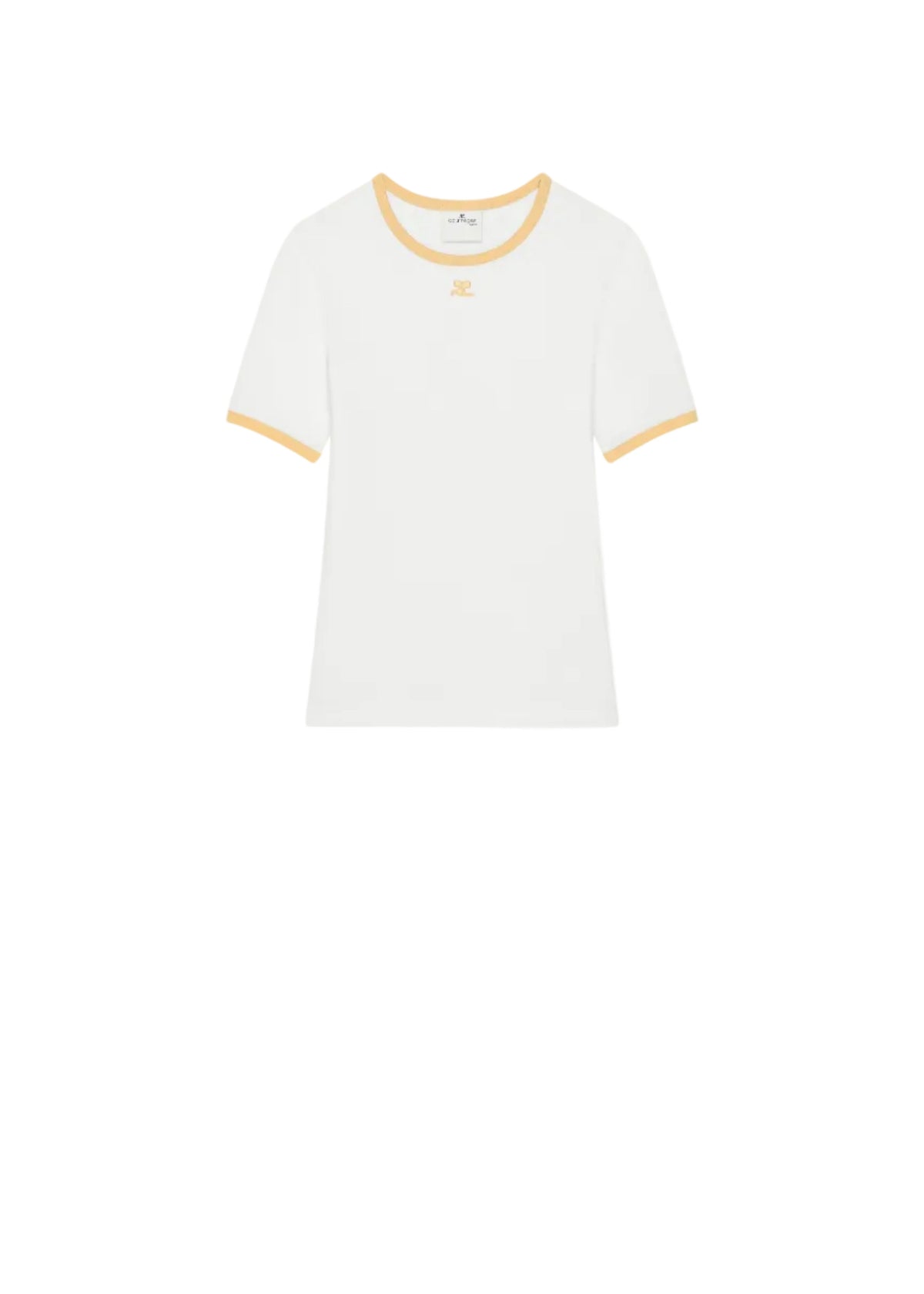 Courreges // T shirt Signature Contrast / Dawn Orange & Heritage White Womens Courreges 