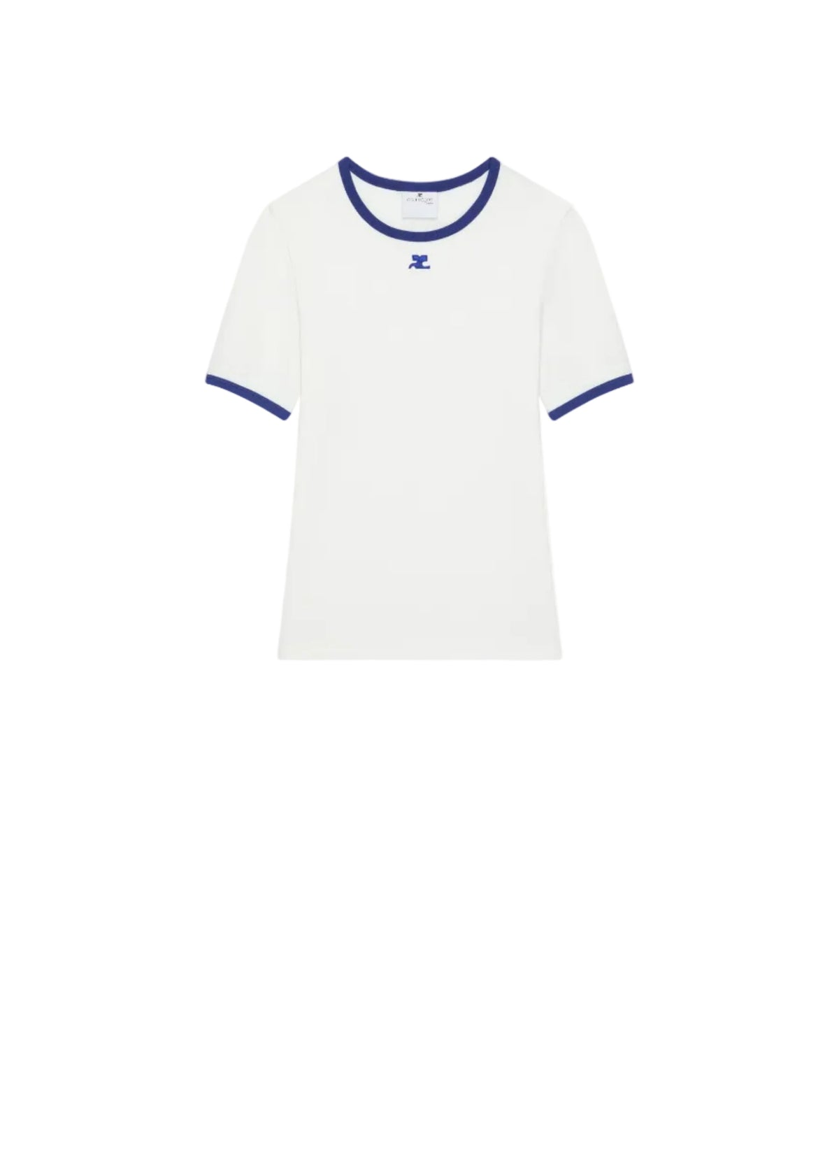 Courreges // T shirt Signature Contrast / Mineral Blue & Heritage White Womens Courreges 