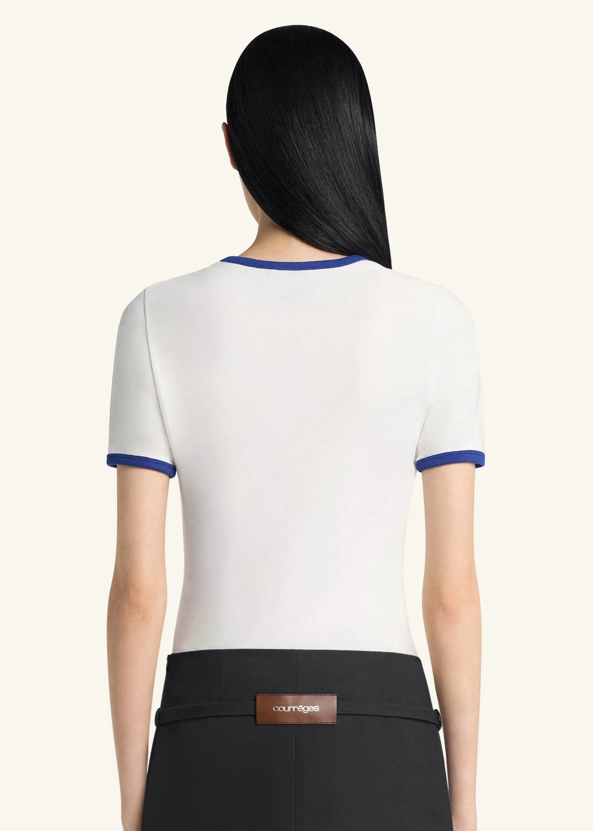 Courreges // T shirt Signature Contrast / Mineral Blue & Heritage White Womens Courreges 