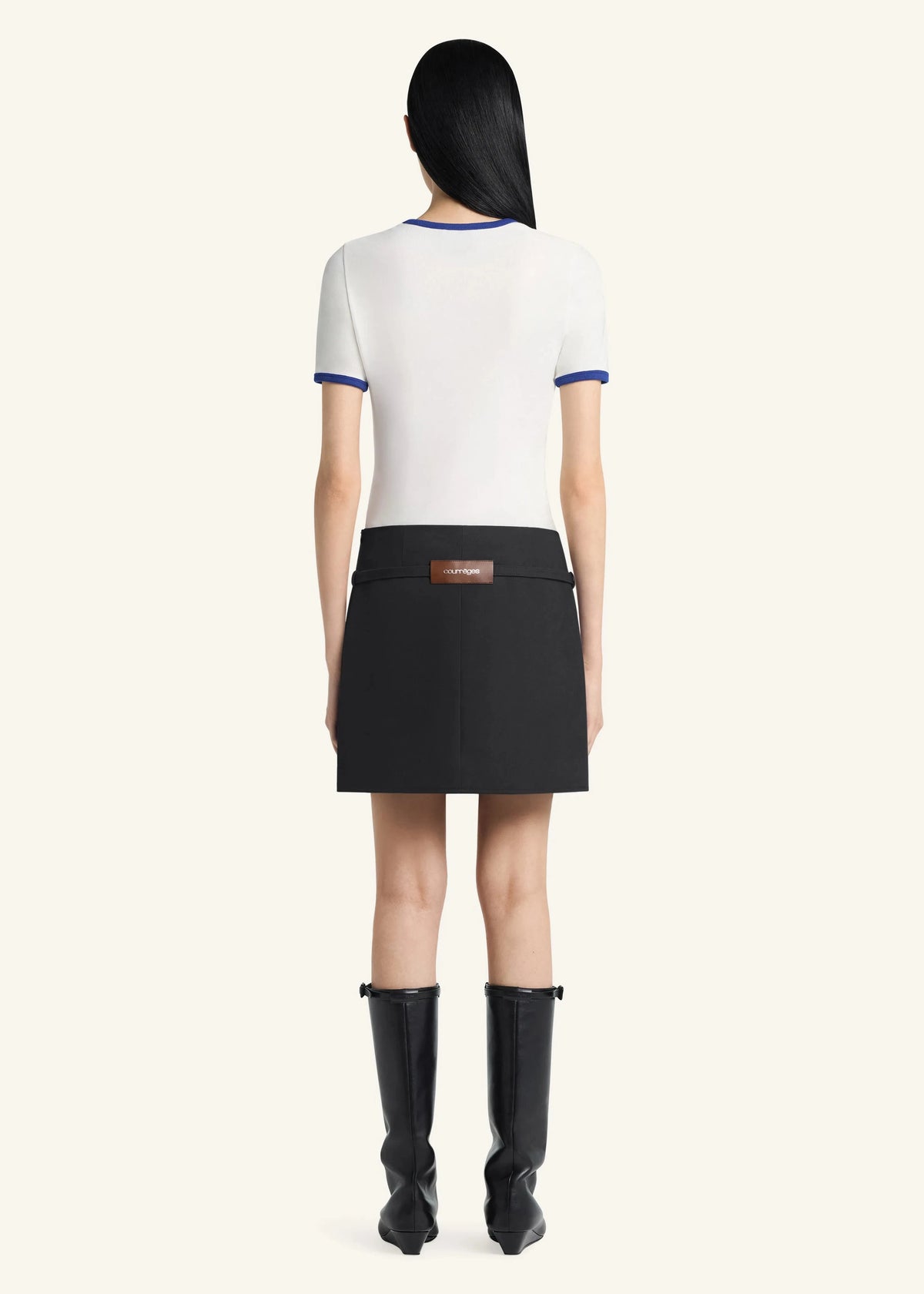 Courreges // T shirt Signature Contrast / Mineral Blue & Heritage White Womens Courreges 