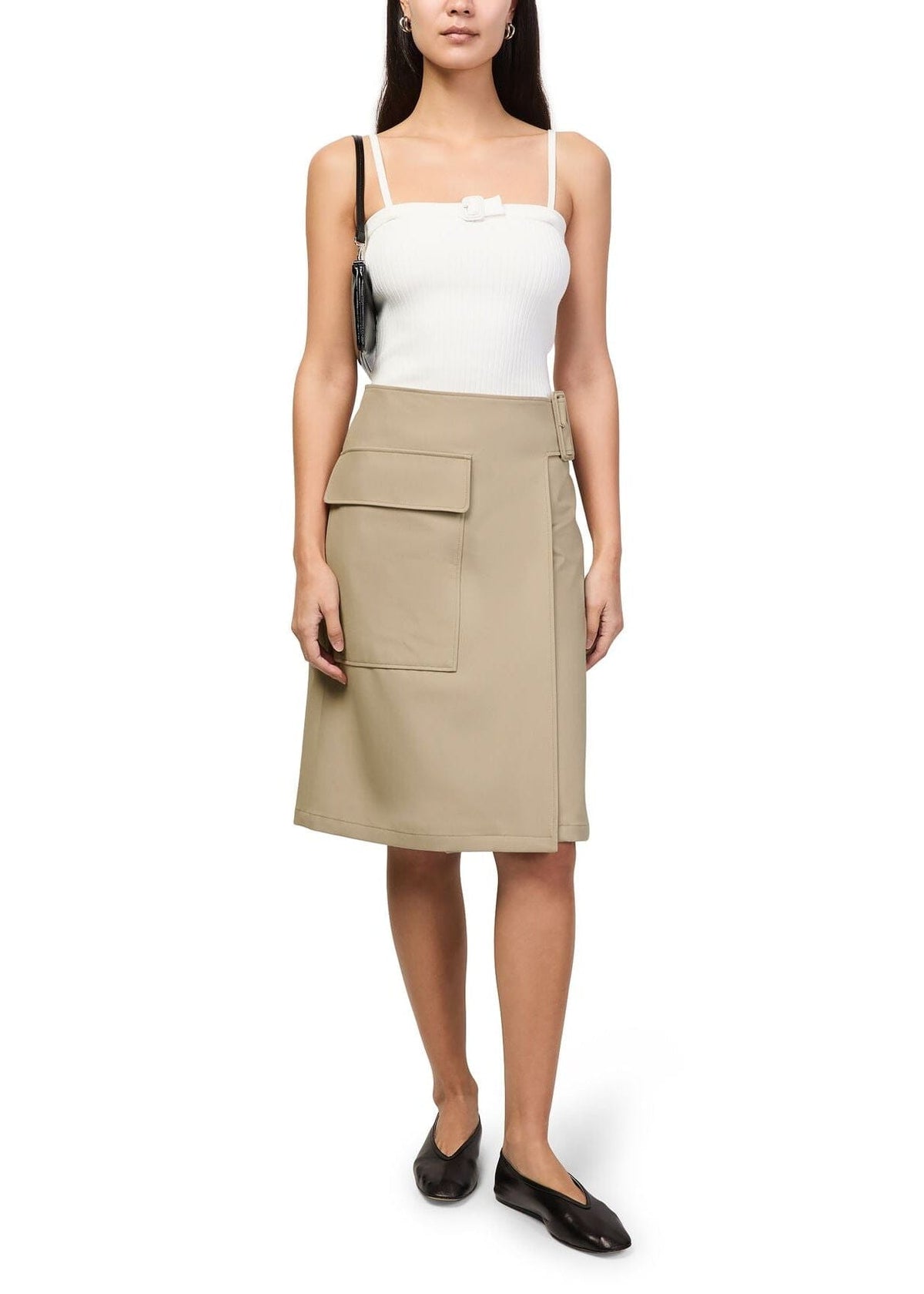 Courreges // Utility Buckle Cotton Skirt / Beige Womens Courreges 