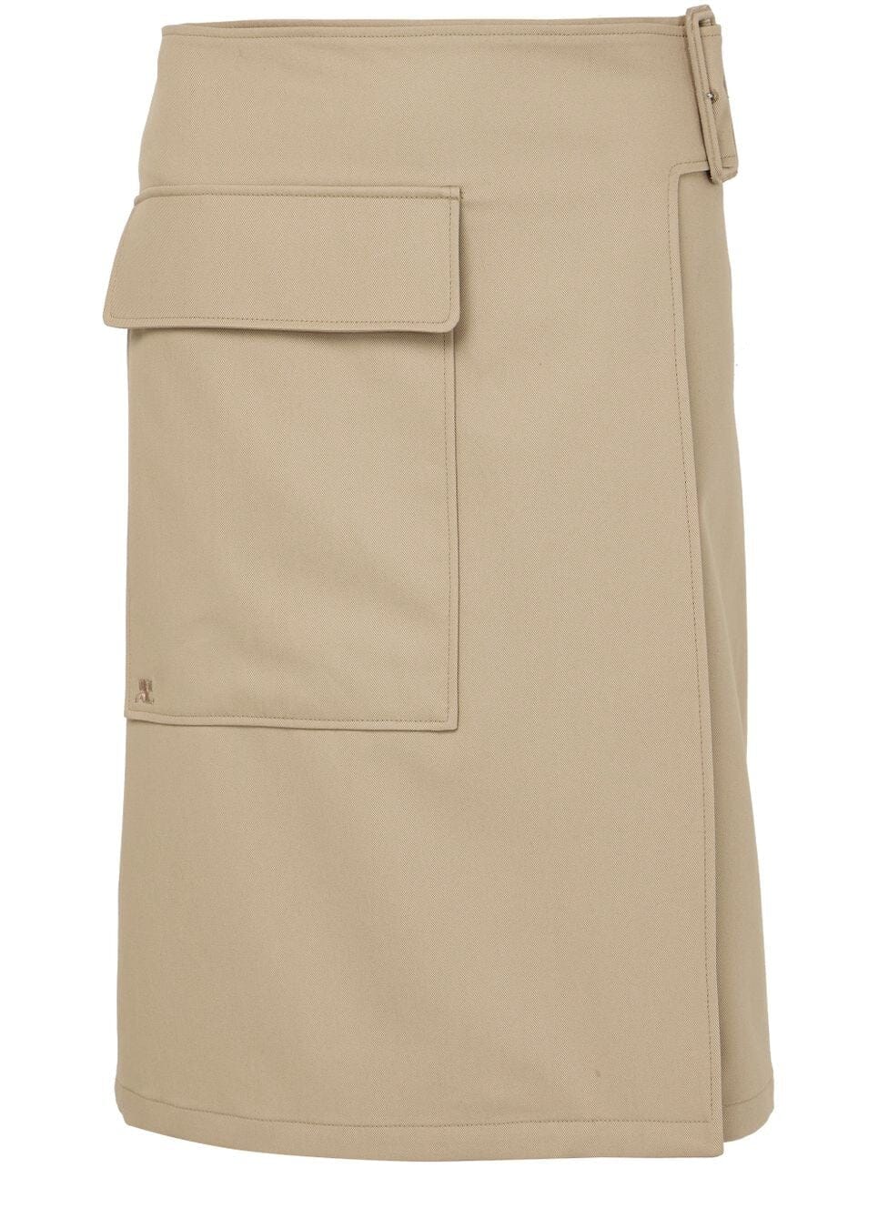 Courreges // Utility Buckle Cotton Skirt / Beige Womens Courreges 