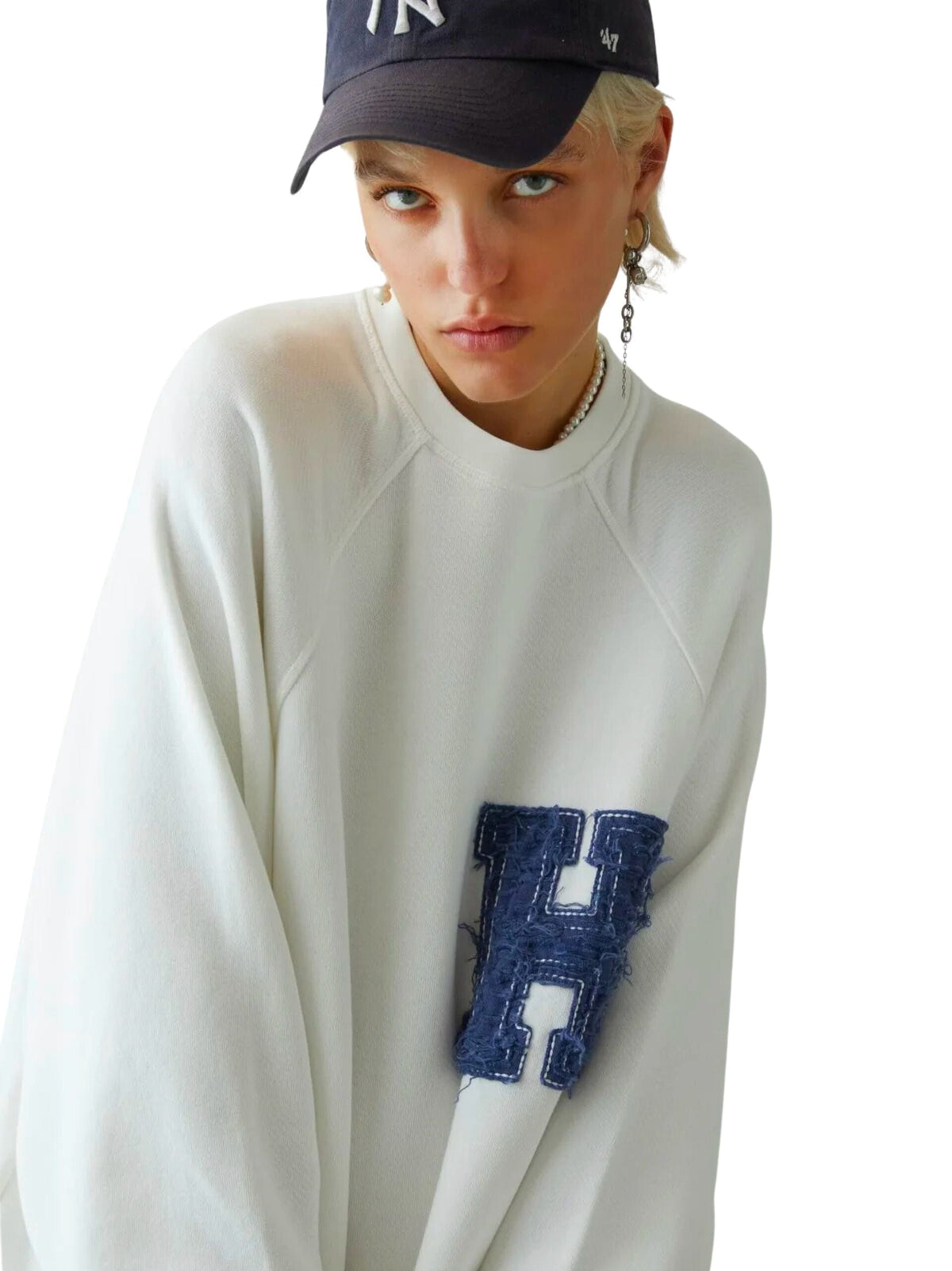 Crew Neck Over Patch / 001 Womens HALFBOY 