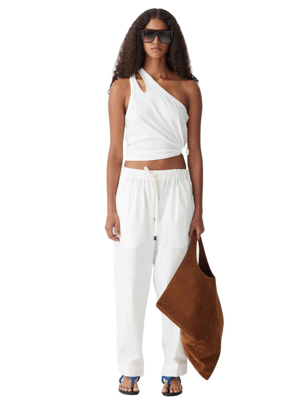 Crushed Cotton Pull On Pant / Natural Womens Bassike 