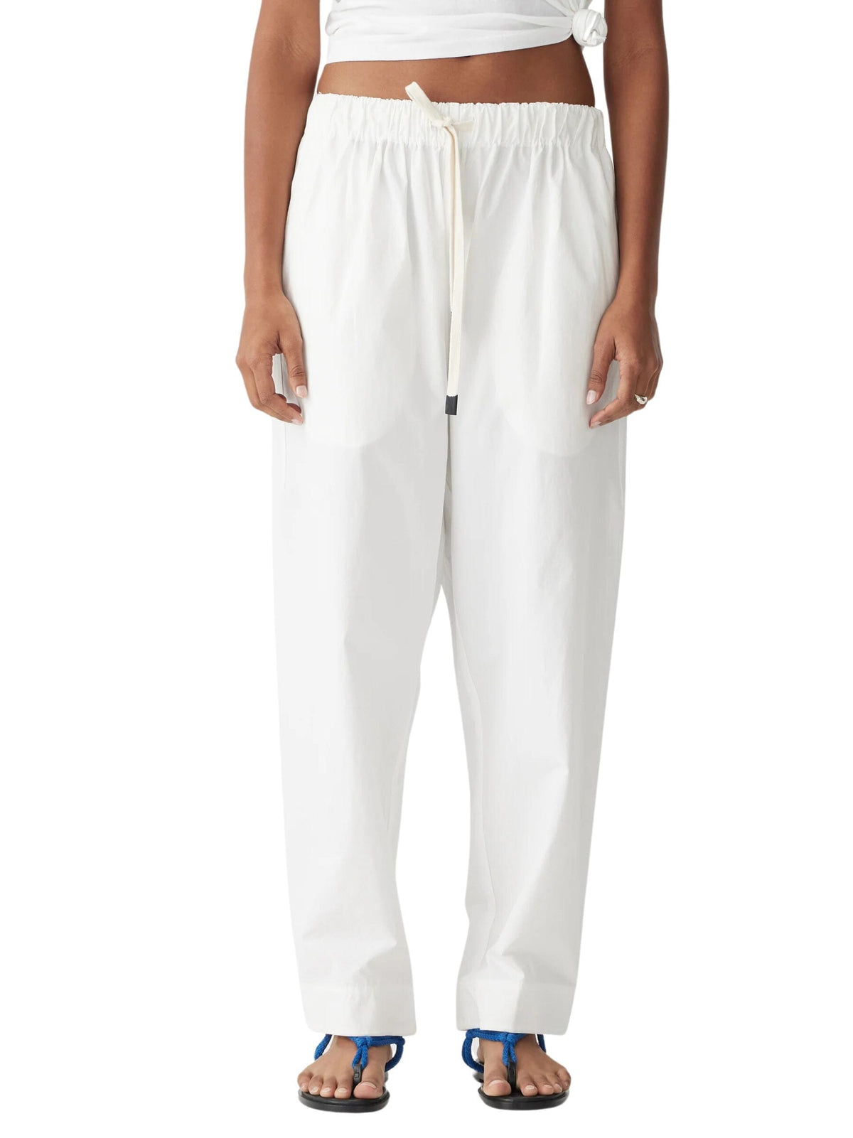 Crushed Cotton Pull On Pant / Natural Womens Bassike 