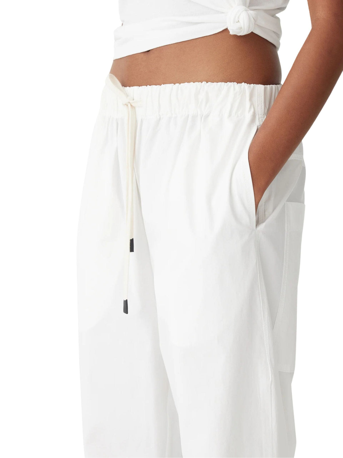 Crushed Cotton Pull On Pant / Natural Womens Bassike 