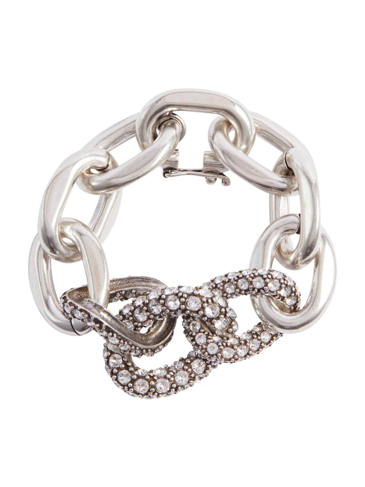 Crystal Embellished Bracelet / Transparent &amp; Silver Womens Isabel Marant 