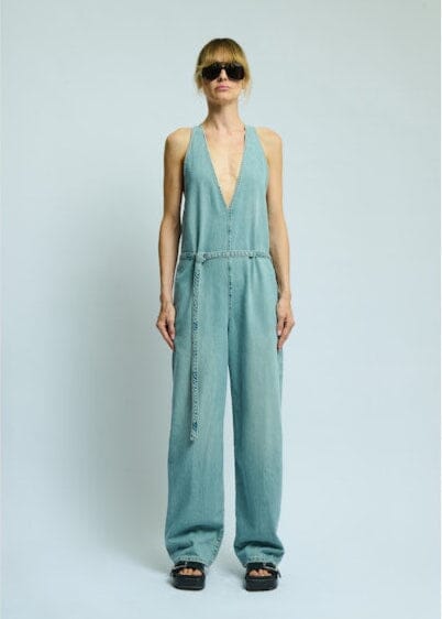 Dakota Denim Jumpsuit / Emerald Blue Womens Haikure 