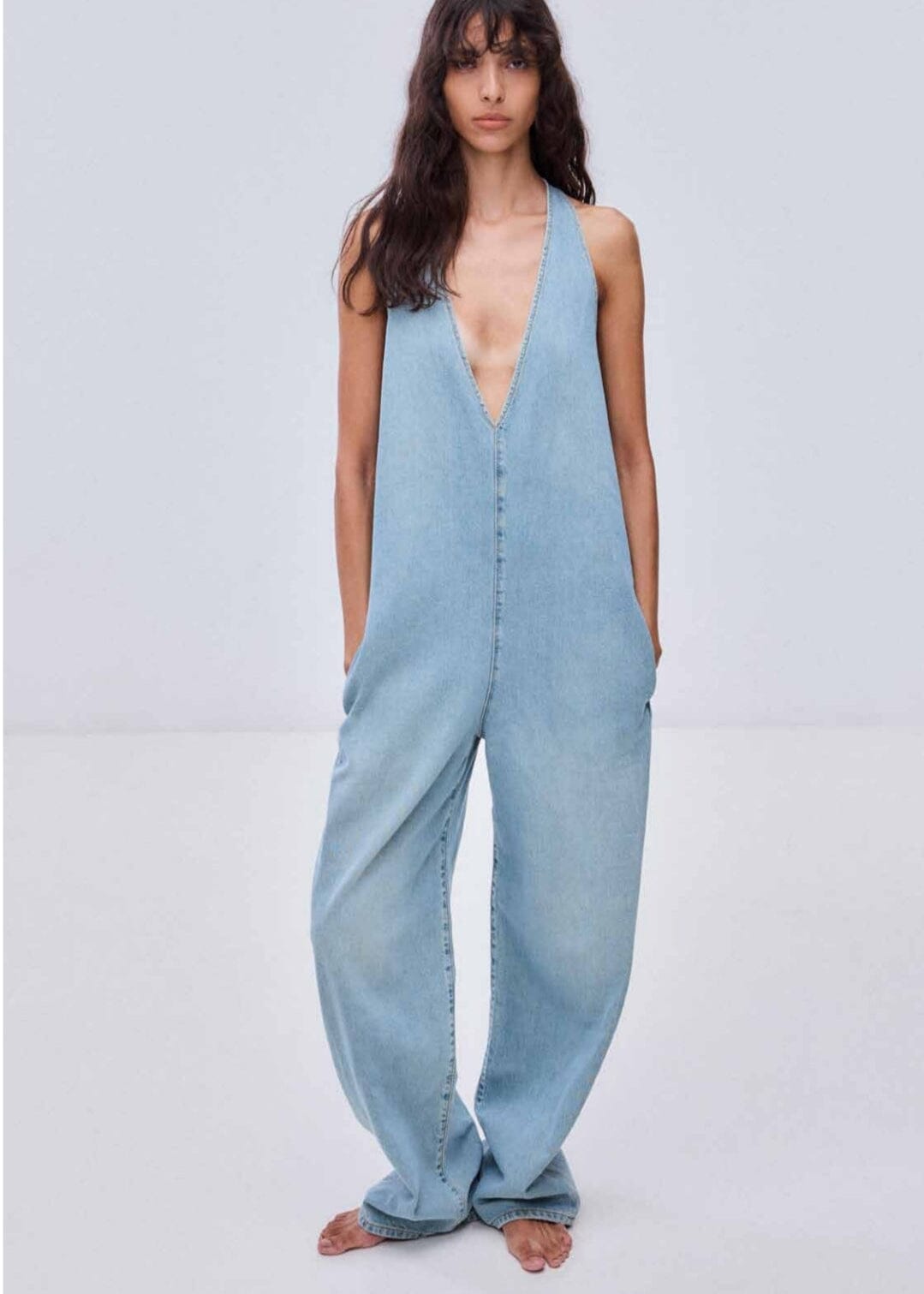 Dakota Denim Jumpsuit / Emerald Blue Womens Haikure 