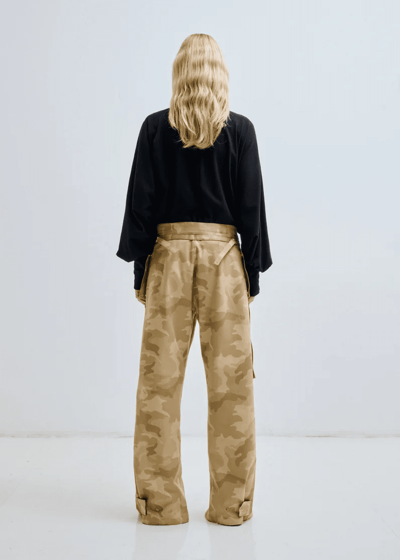 Darkpark // Adriana Camouflage Cotton Zip Cargo Pant / Beige Camouflage Womens Darkpark 