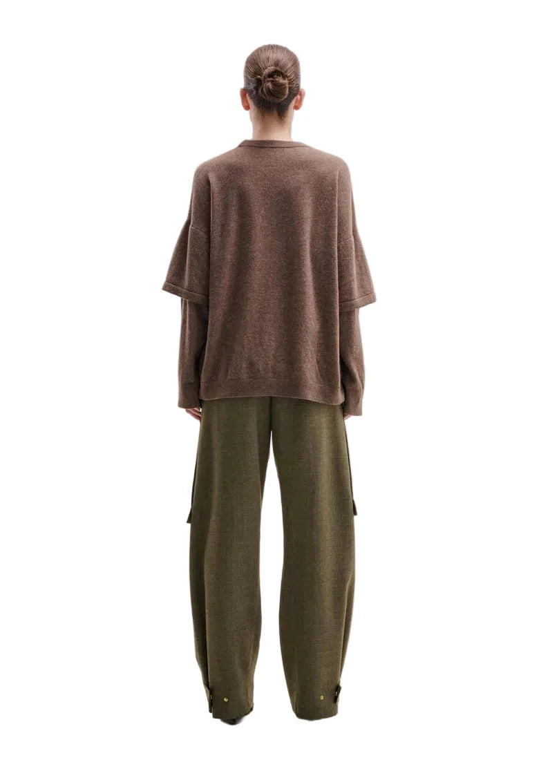 Darkpark // Adriana Wool Cargo Pants / Green Melange Womens Darkpark 