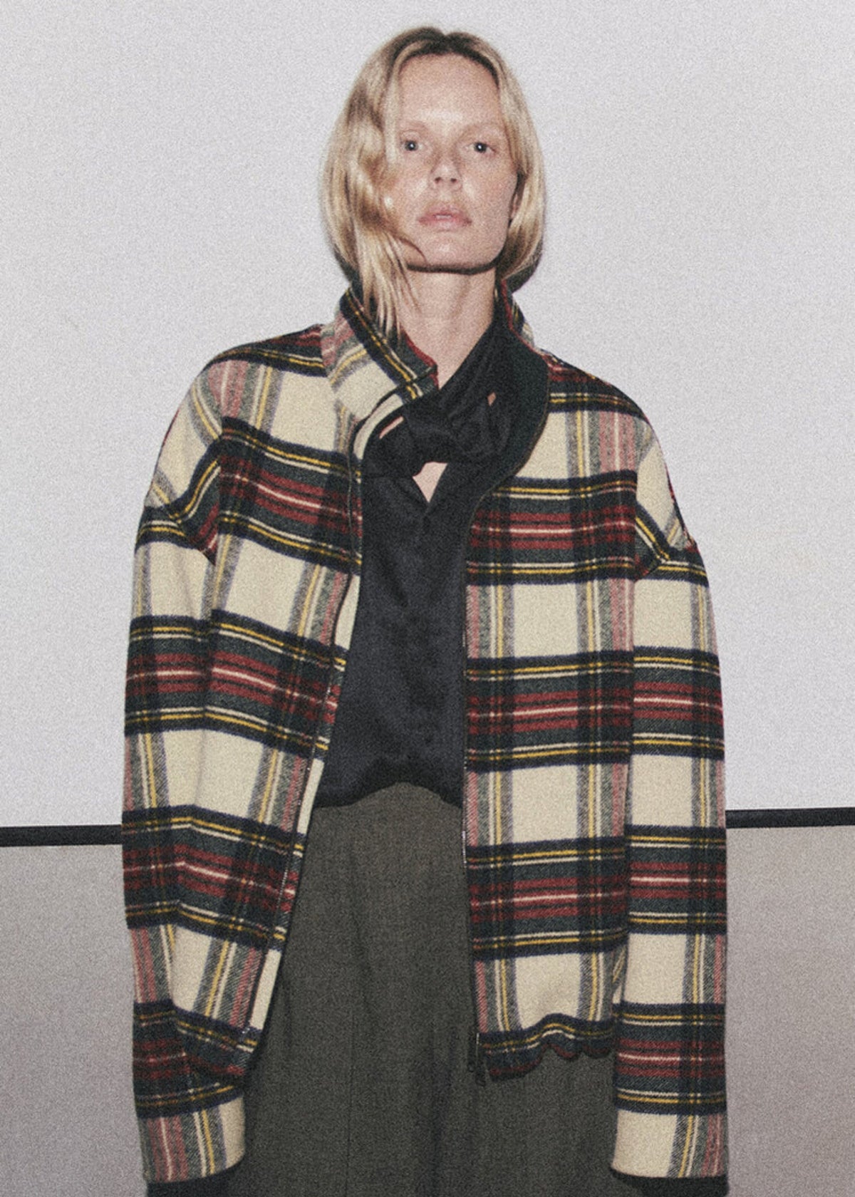 Darkpark // AJ Wool Tartan Check Jacket / Green, Red & White Womens Darkpark 