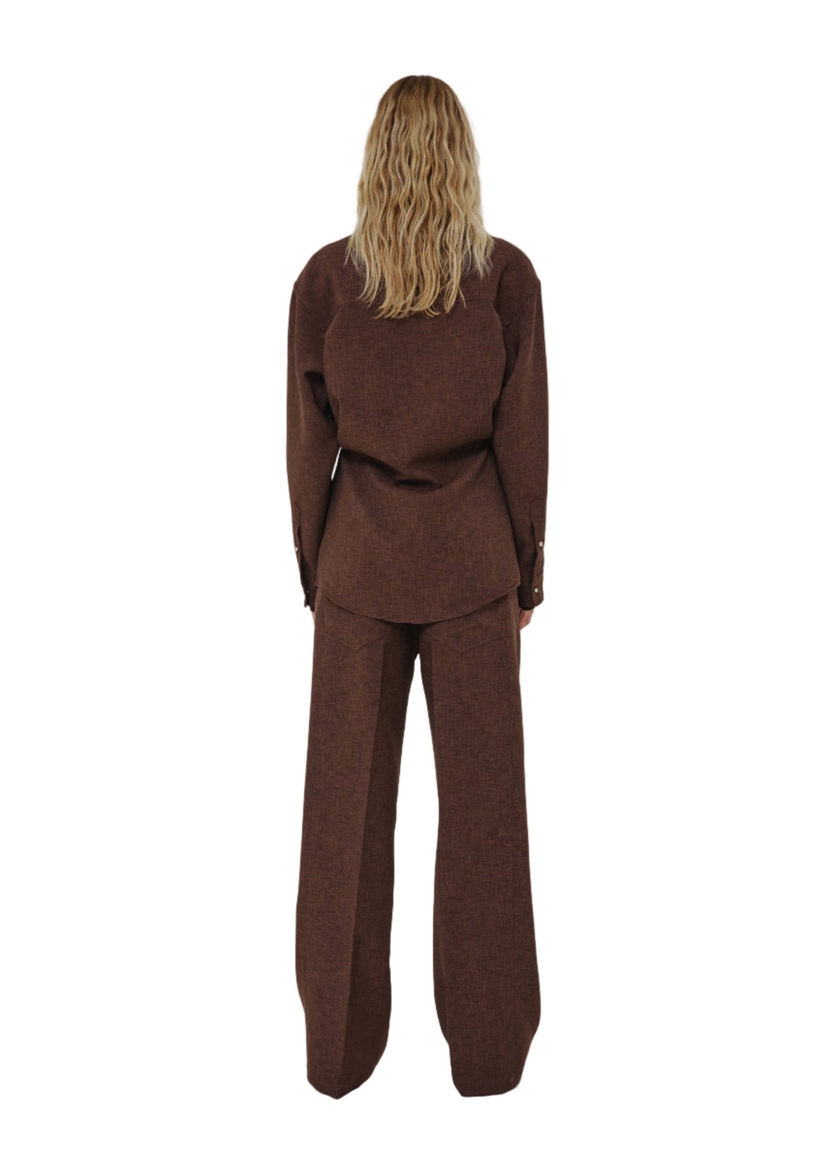 Darkpark // Anne Comfort Suit Tailored Shirt / Brown Womens Darkpark 