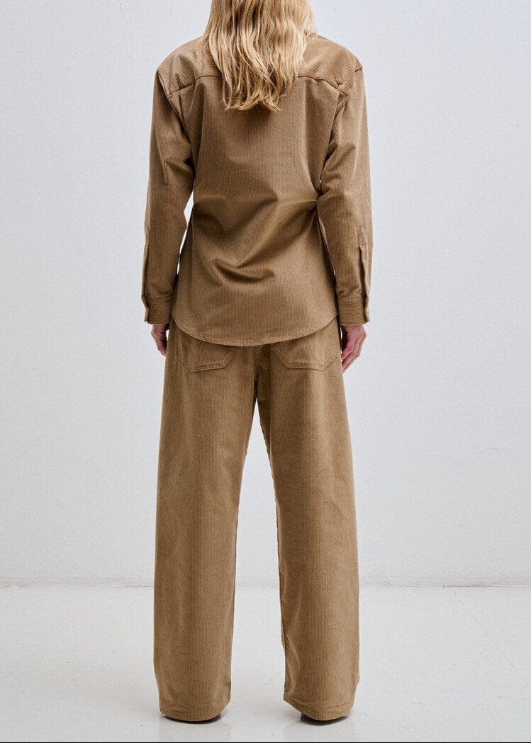 Darkpark // Anne Corduroy Tailored Shirt / Beige Womens Darkpark 
