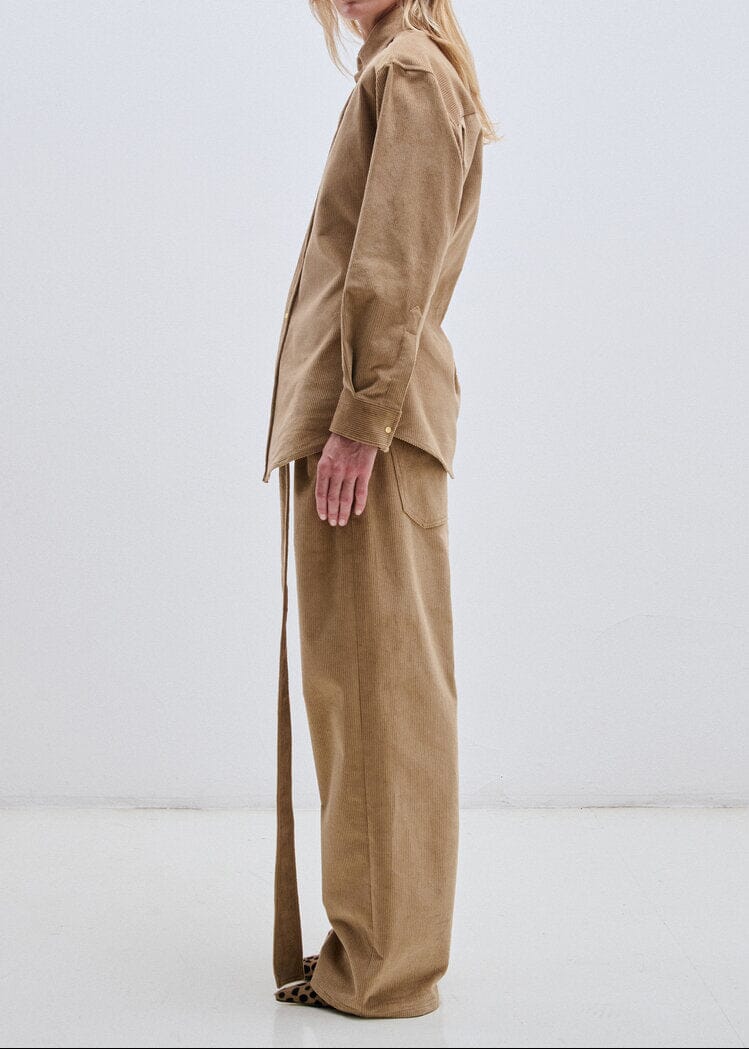 Darkpark // Anne Corduroy Tailored Shirt / Beige Womens Darkpark 