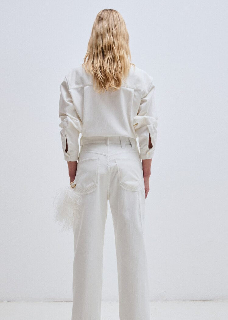 Darkpark // Anne Corduroy Tailored Shirt / White Womens Darkpark 