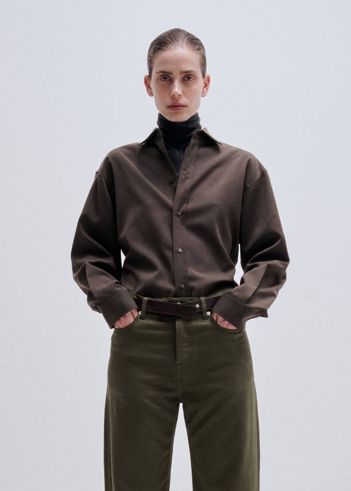 Darkpark // Anne Pied De Poule Tailored Shirt / Beige, Brown & Black Womens Darkpark 
