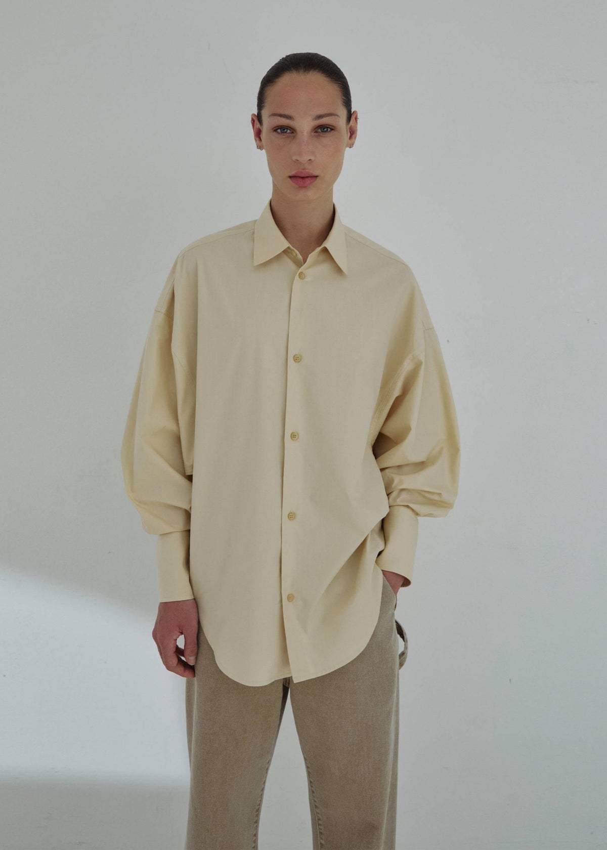 Darkpark // Carla Parachue Popeline Oversize Shirt / Sand Womens Darkpark 
