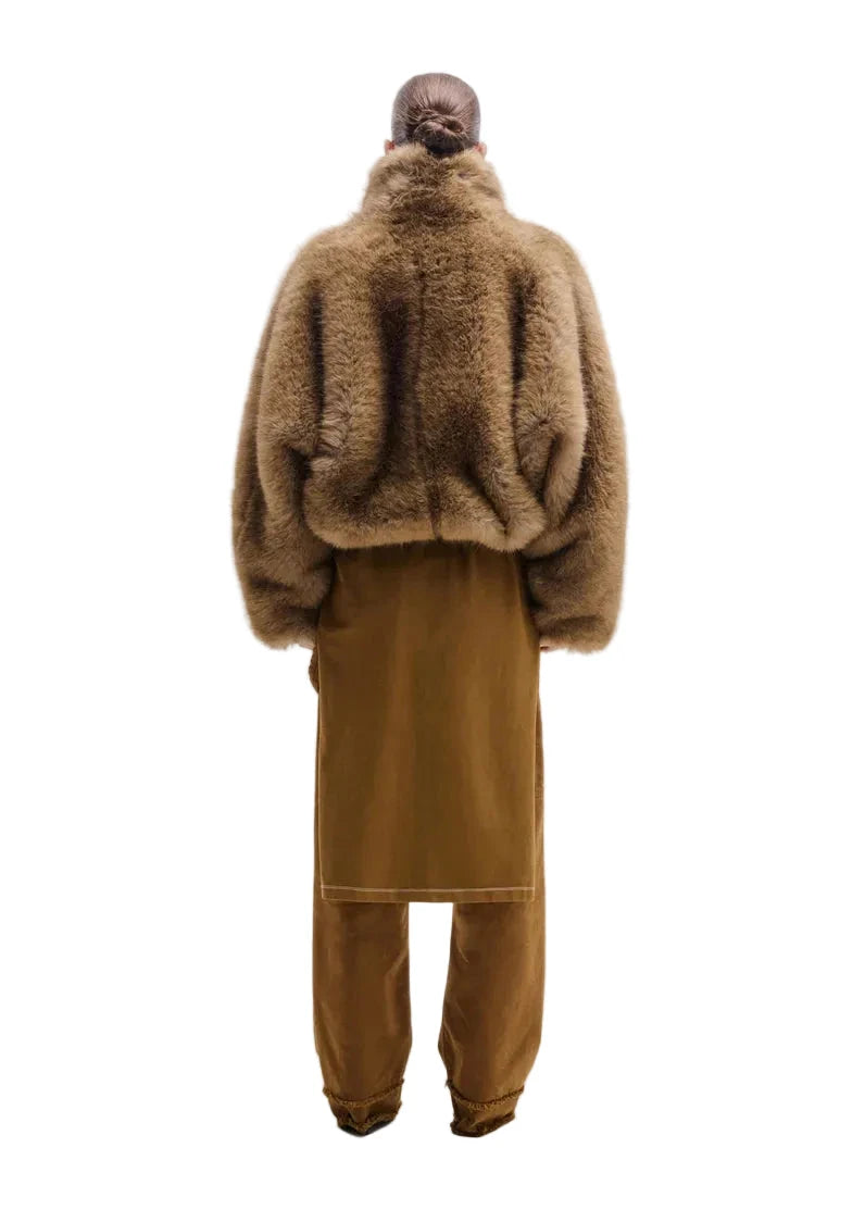 Darkpark // Celine Faux Fur Aviator Bomber / Brown Womens Darkpark 